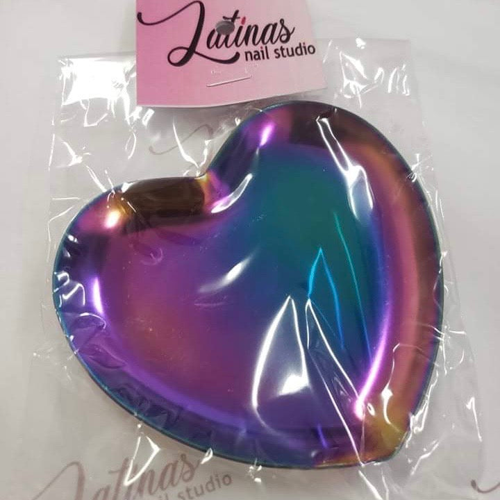 Latinas Nail Studio Heart rainbow plate image 0