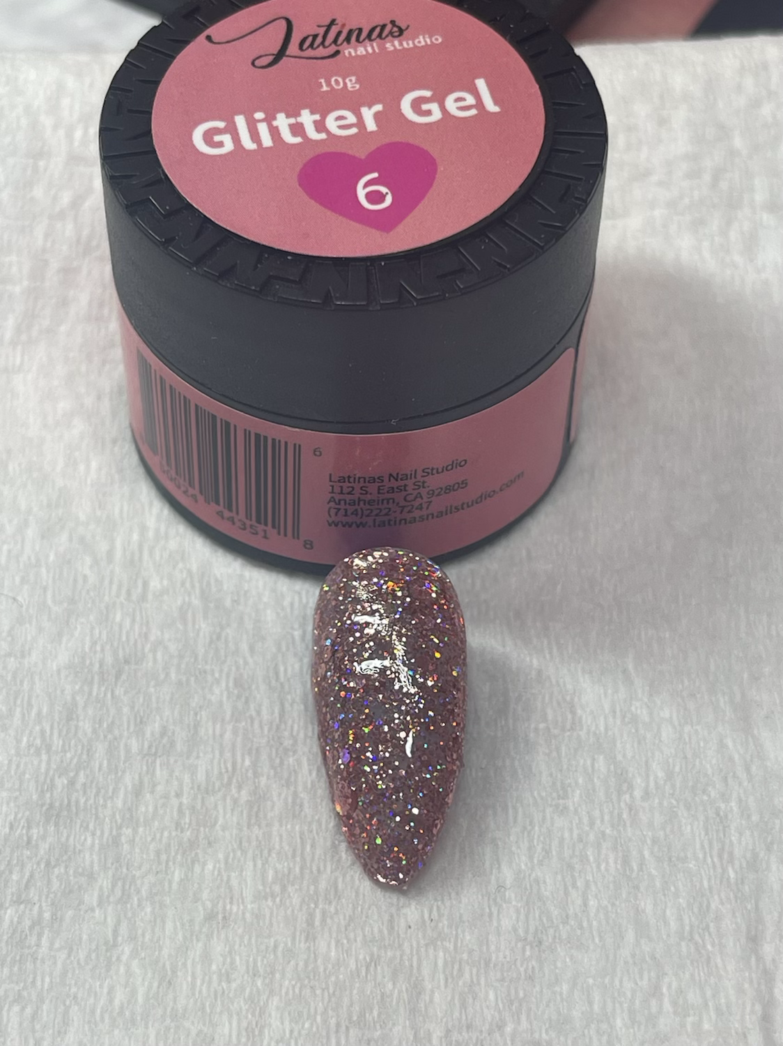 Latinas Nail Studio Rose Gold Glitter gel #6 10gr image 4