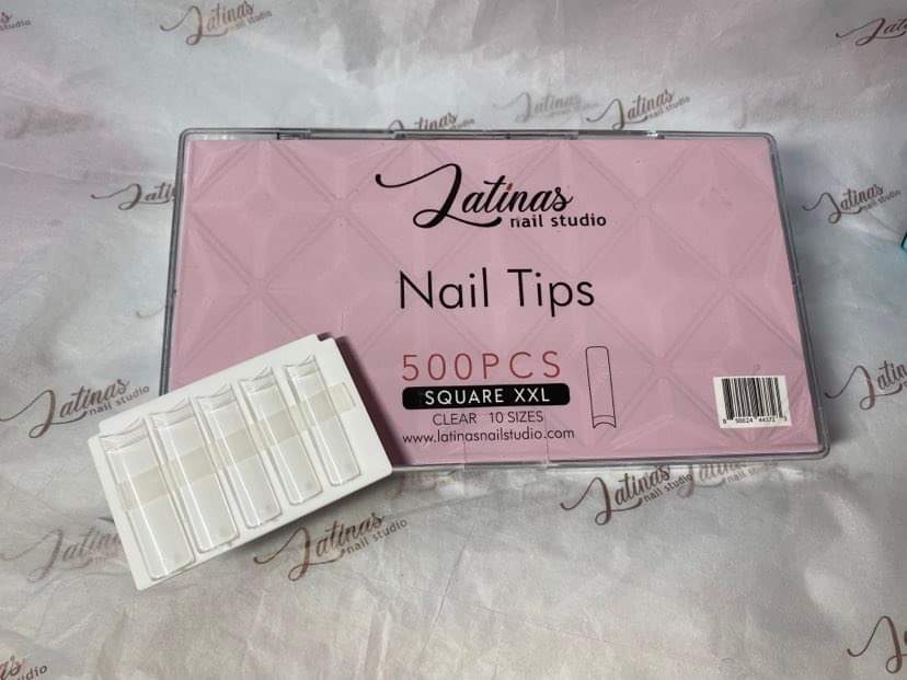 Latinas Nail Studio Tapered Square XXL Gel Tips Clear image 0