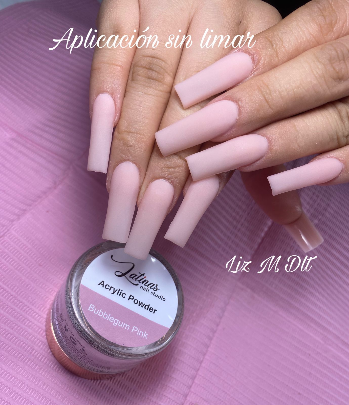 Latinas 2oz Bubblegum Pink Acrylic Powder image 0