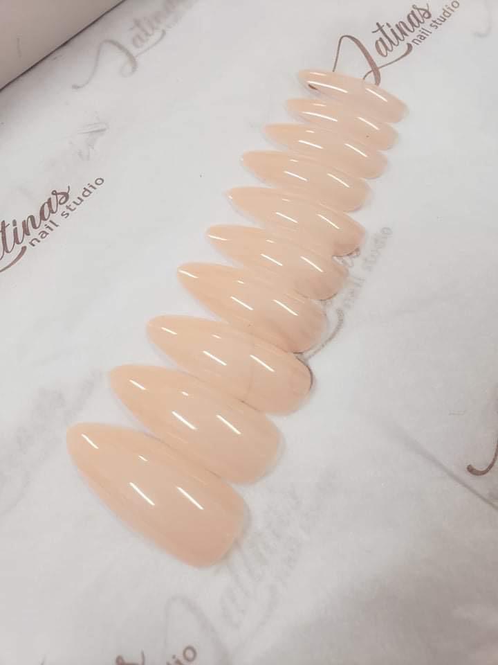 Latinas Nail Studio Gel Tips Press on Almond Shape Peach image 1
