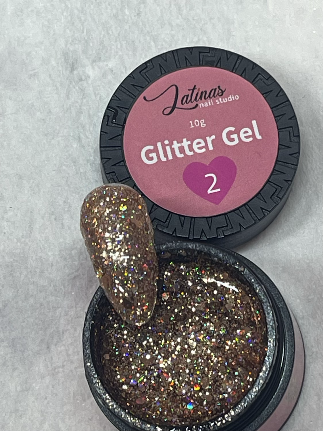 Latinas Nail Studio Gold Glitter gel   #2 10gr   image 0