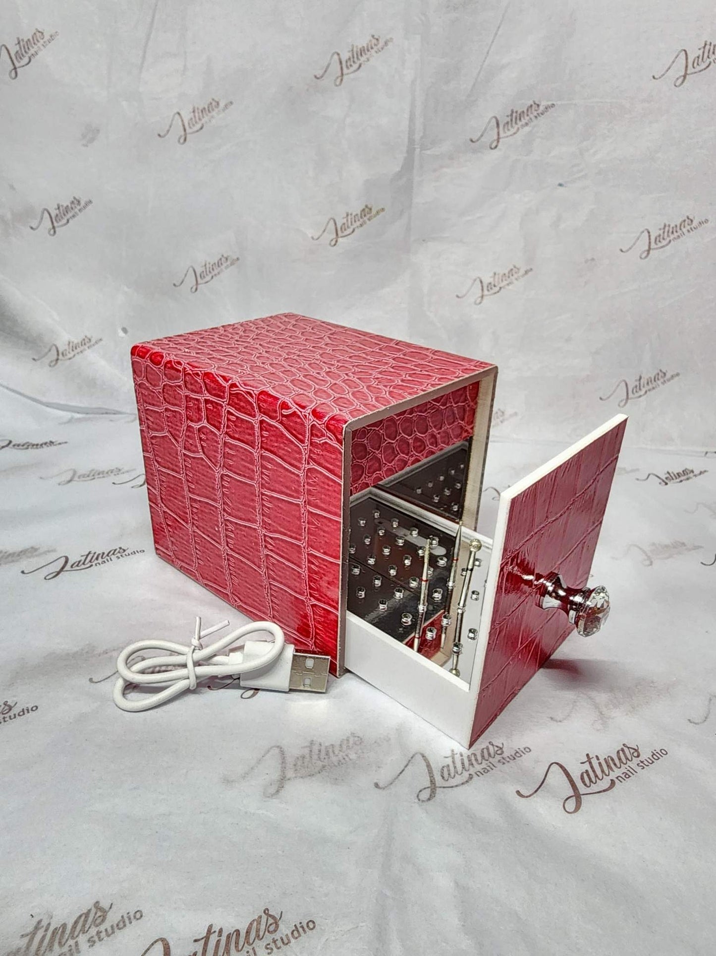 Nail Bit Sterilizer Box Red Rechargeable image 0