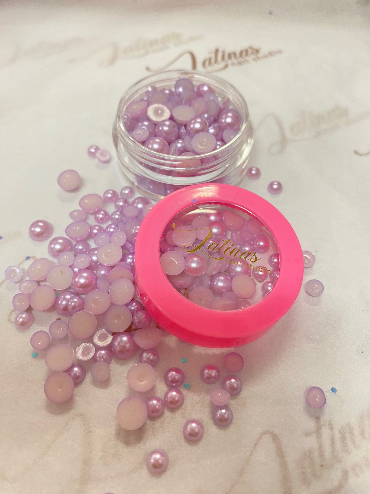 Latinas Nail Studio Light Purple Pearl Decor Mix image 0