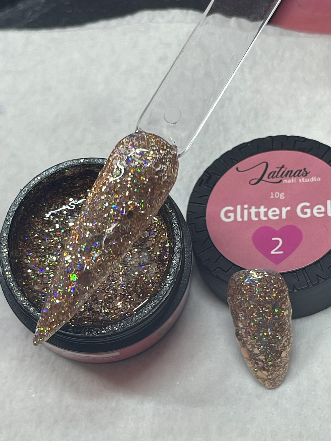 Latinas Nail Studio Gold Glitter gel   #2 10gr   image 3