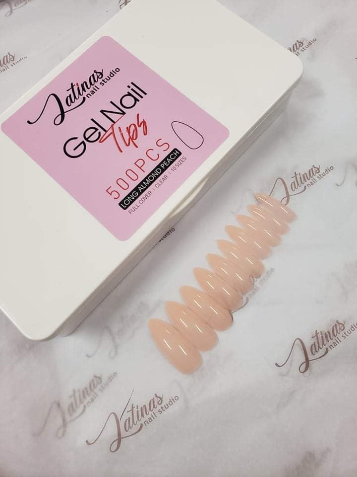 Latinas Nail Studio Gel tips Press on Coffin and Almond both boxes image 3
