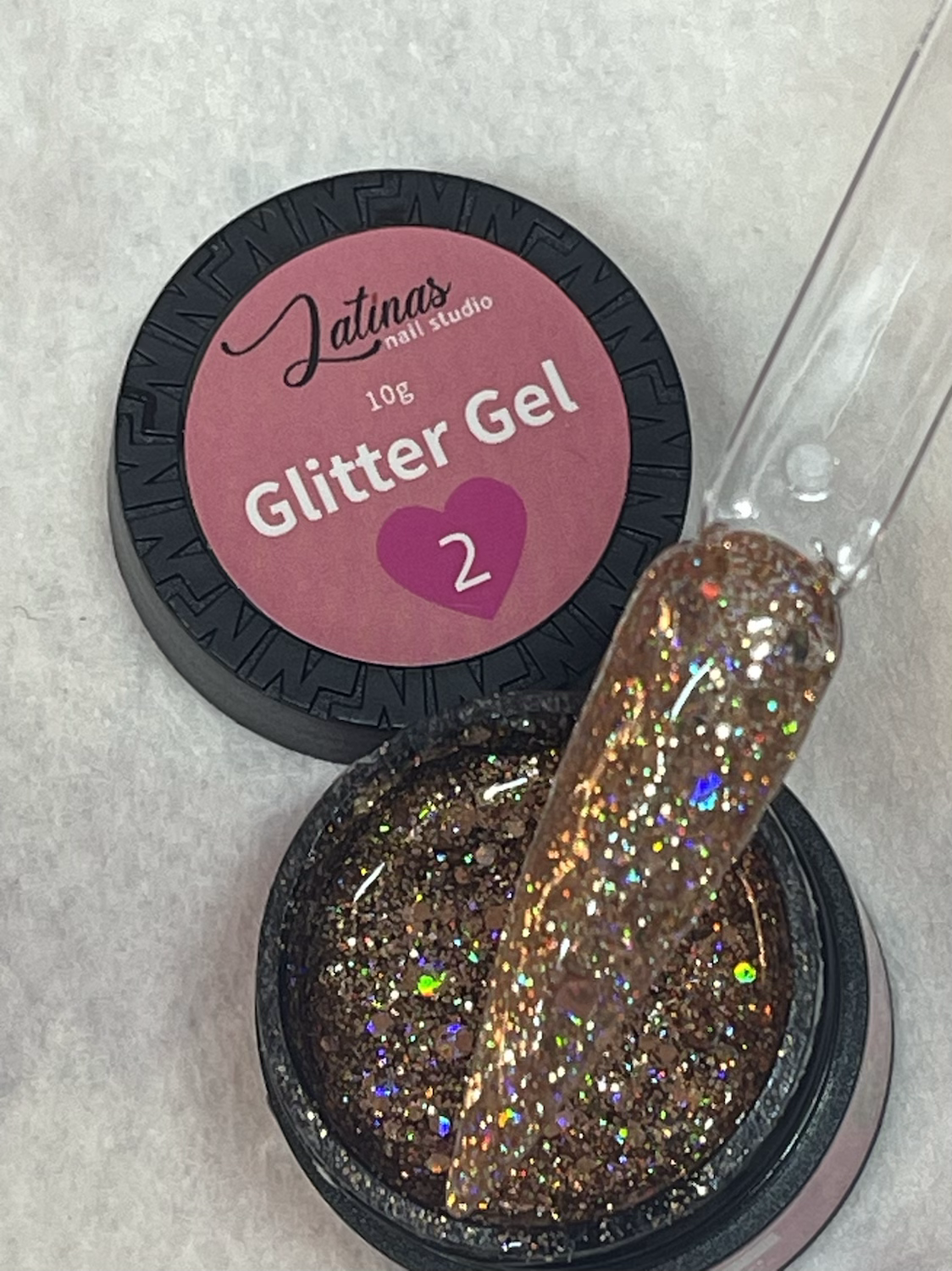 Latinas Nail Studio Gold Glitter gel   #2 10gr   image 1