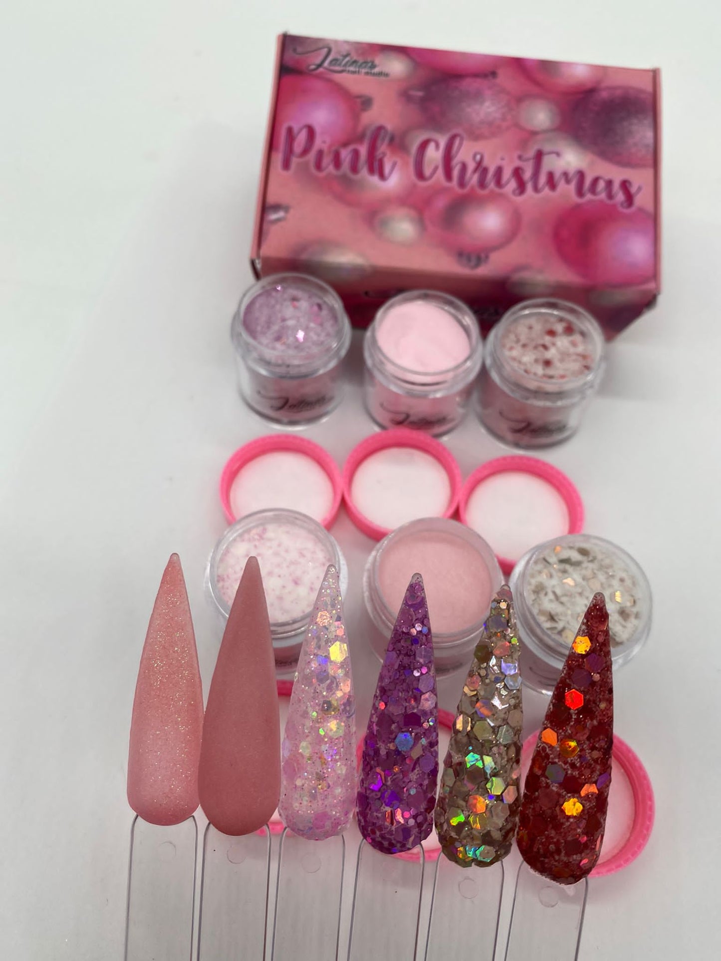 Latinas Nail Studio Pink Christmas 6pz Collection image 3