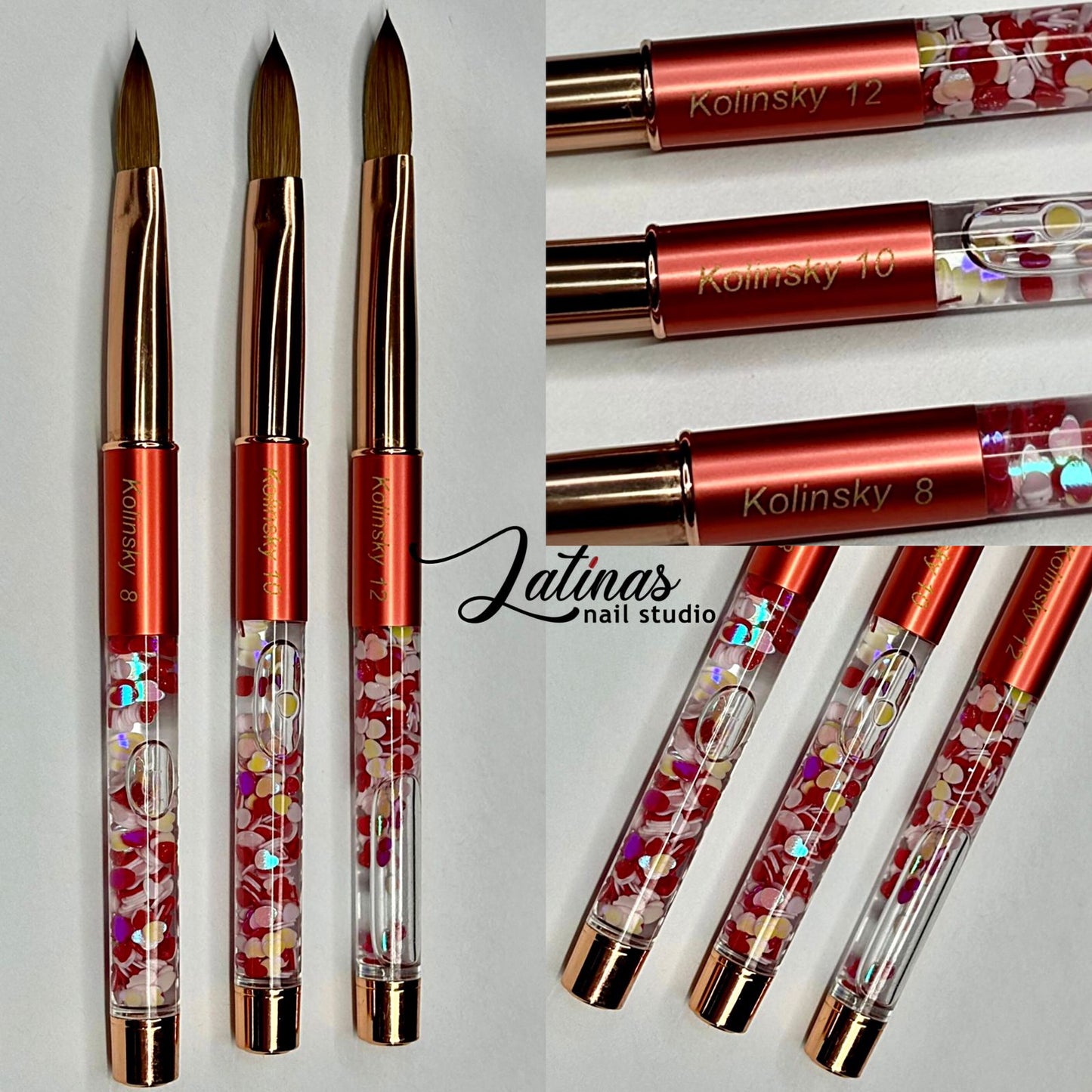 Latinas Nail Studio Acrylic Kolinsky Brush #12 Valentines Limited Edition image 0