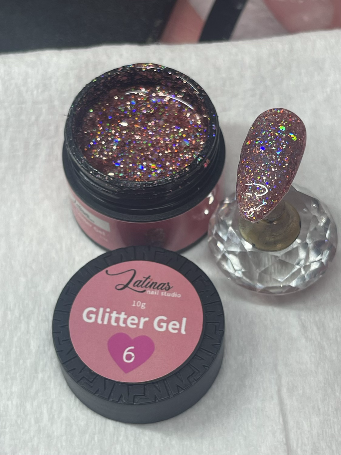 Latinas Nail Studio Rose Gold Glitter gel #6 10gr image 2