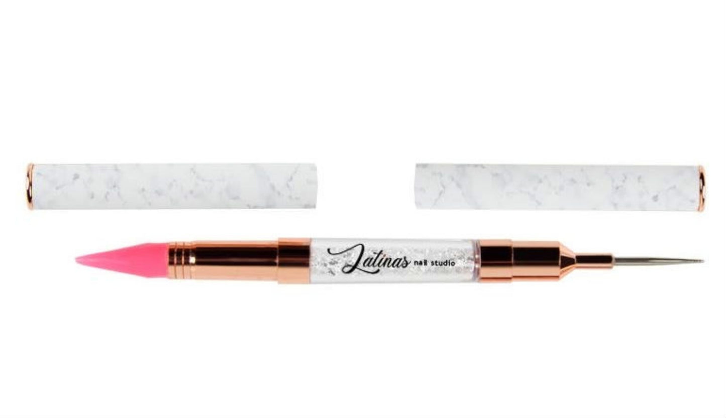 Latinas Nail Studio Crystals wax Pen with dotting side image 1