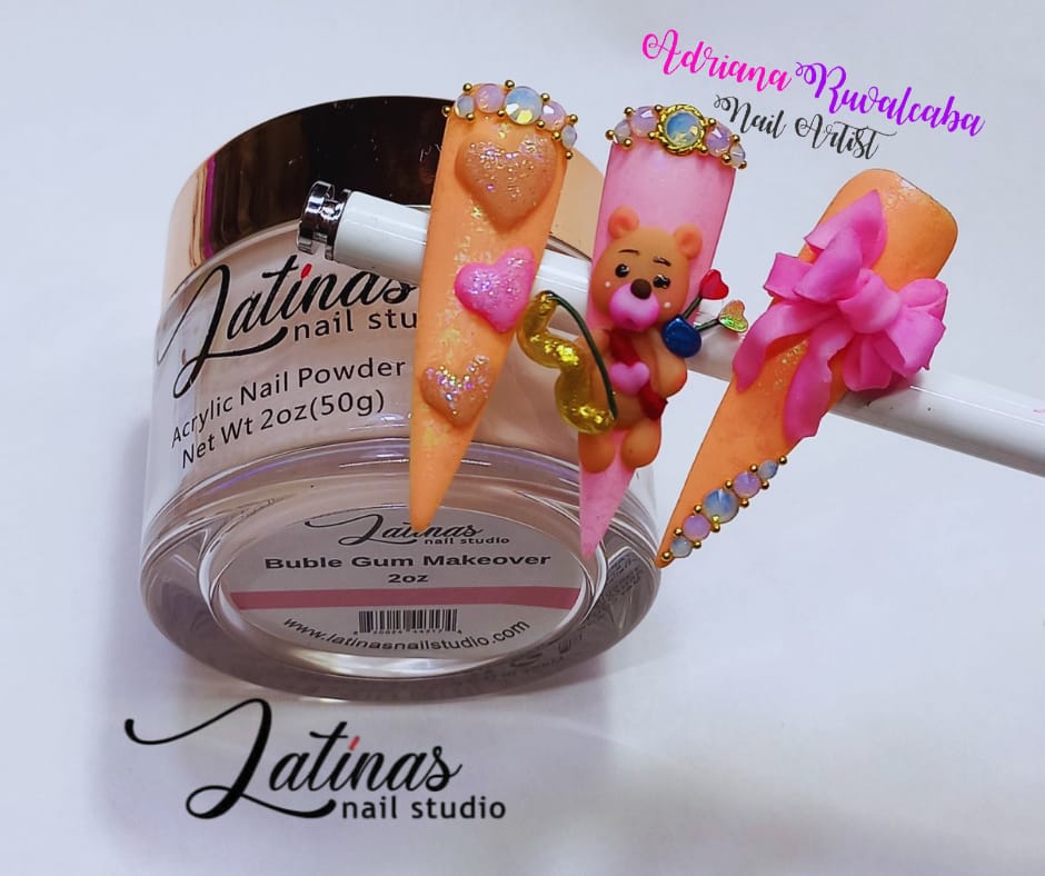 Latinas Nail Studio Bubblegum Makeover Powder 2oz image 5