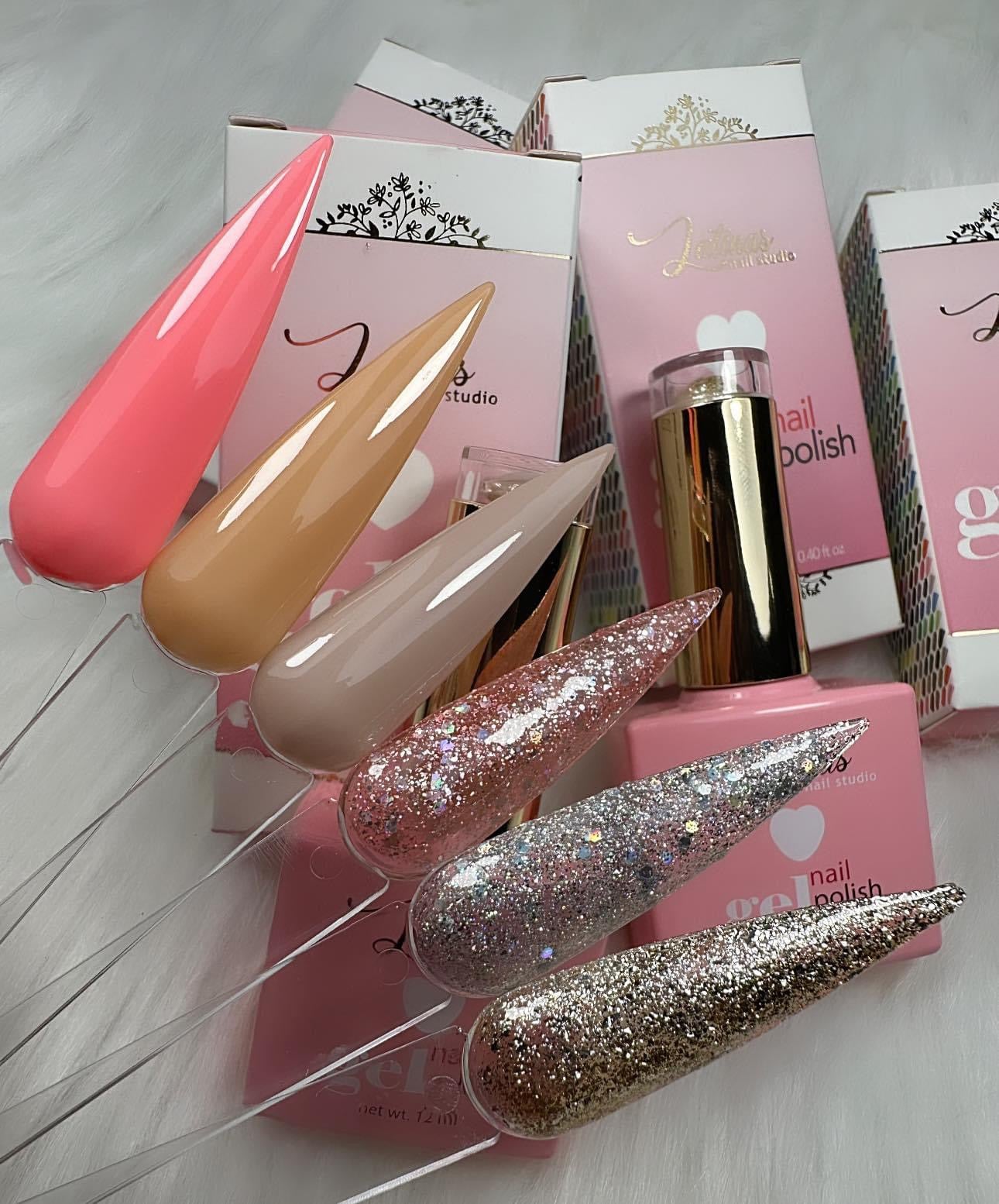 Pink Christmas Gel Polish Set 6pz Boundle image 1