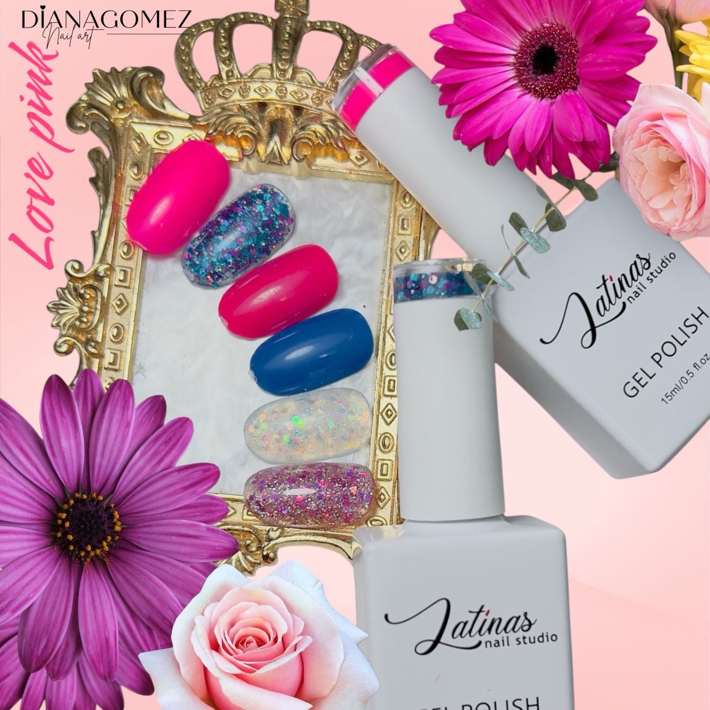 Love Pink Gel Polish Set 6pz Boundle image 7