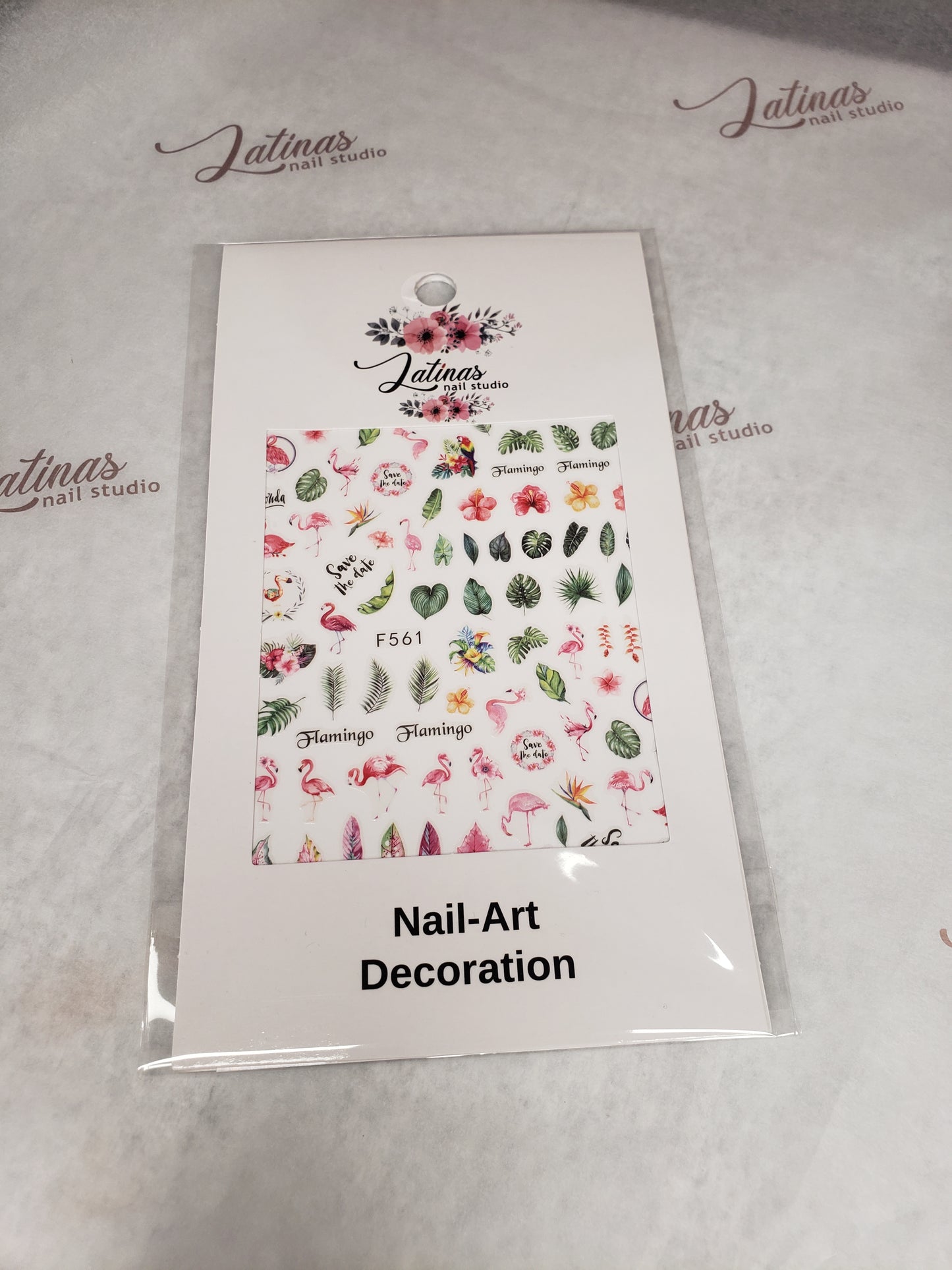 Latinas Nail Studio Nail Art Sticker Flamingo F561 image 0