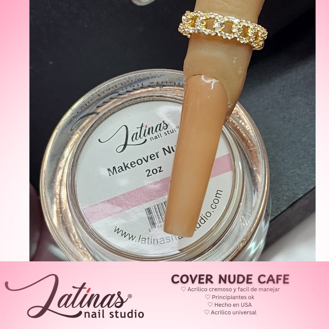 Latinas 2oz Nail Acrylic Powders Nude Cafe Color image 2