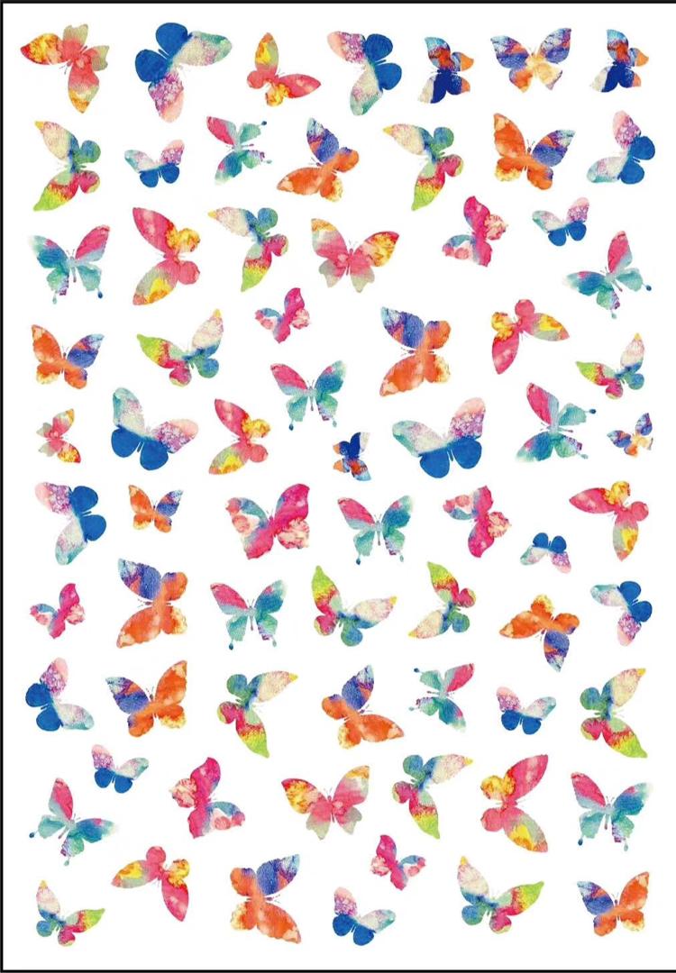 Nail Stickers-Butterfly Multicolor image 0