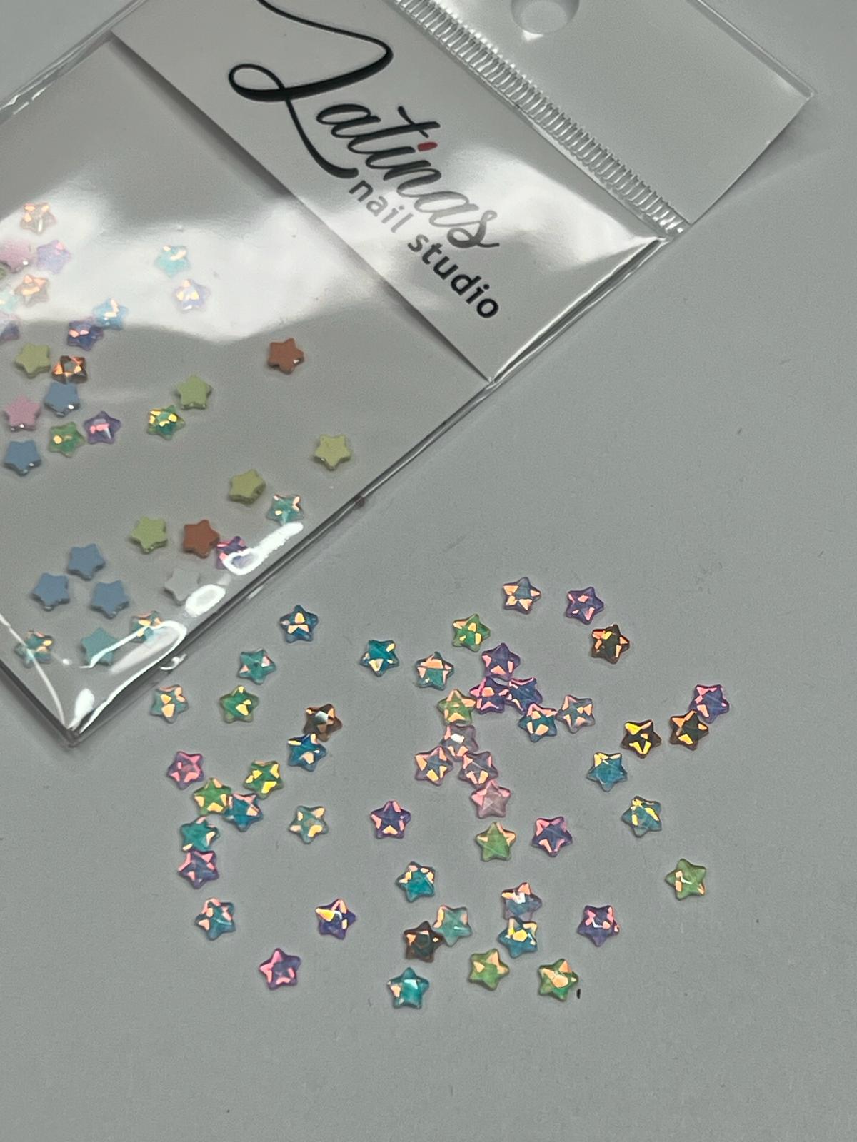 Latinas Nail Studio small Star Crystals light colors Mix  image 2