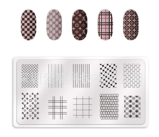 Nail Art Stamping Plate LV Lines image 0
