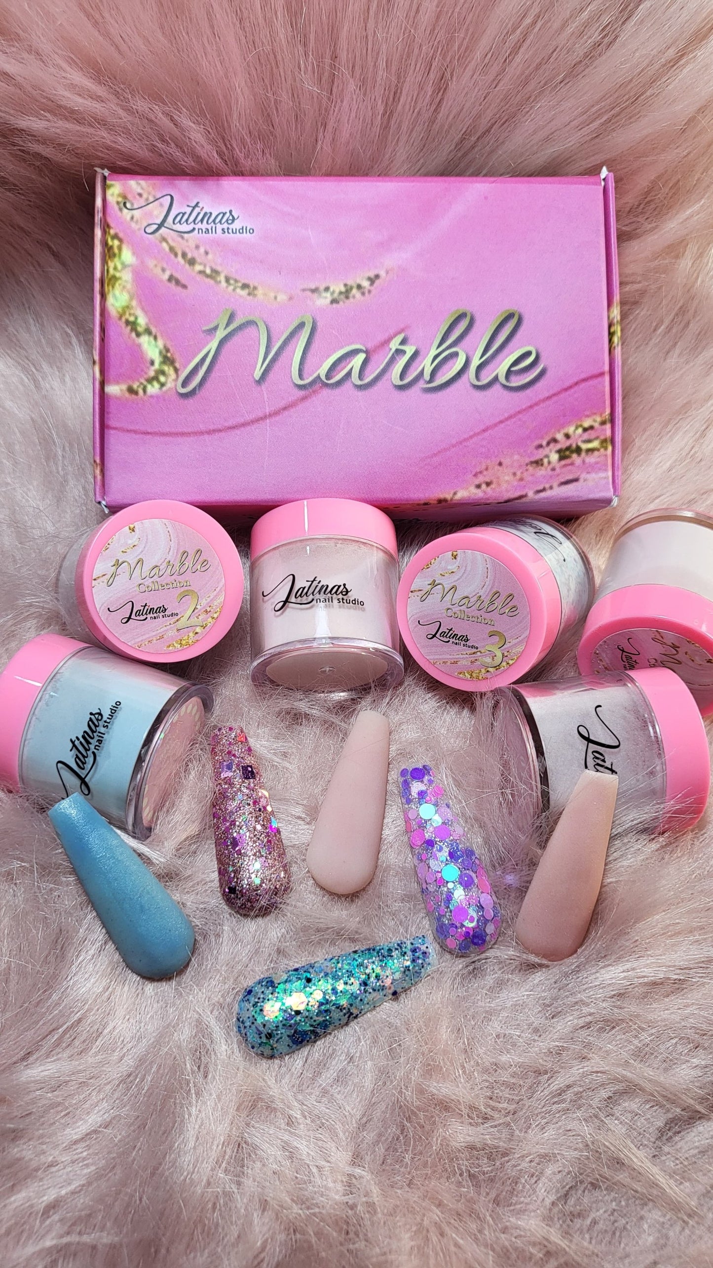 Latinas Nail Studio Marble 6pz Collection image 1