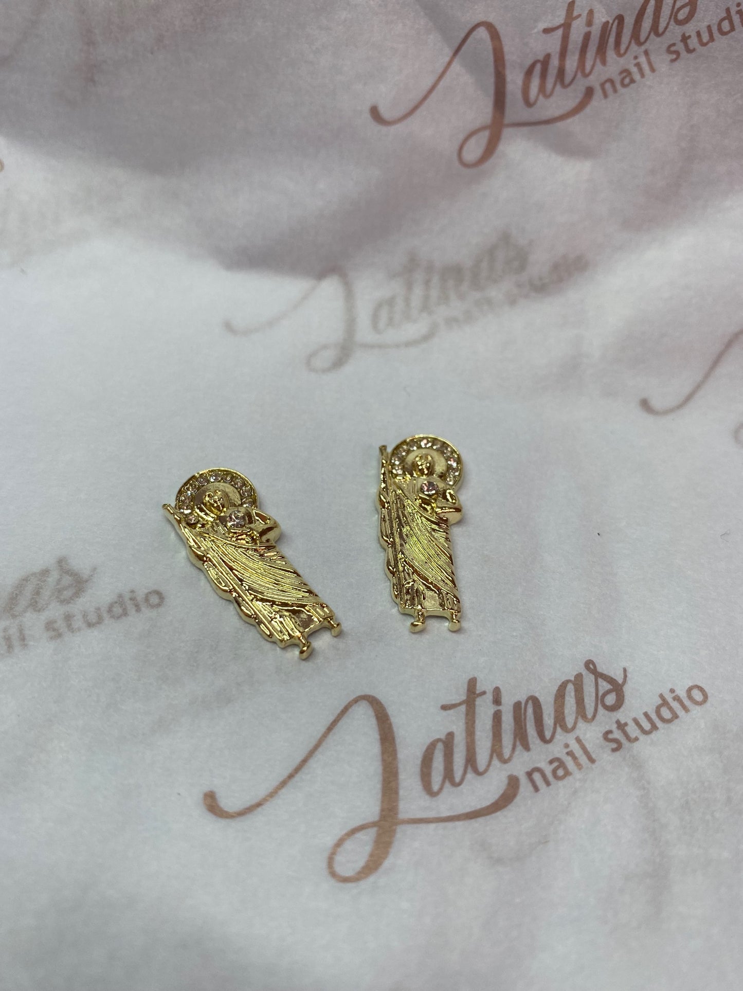 San Judas Inspired Gold Charm 2pcs image 0