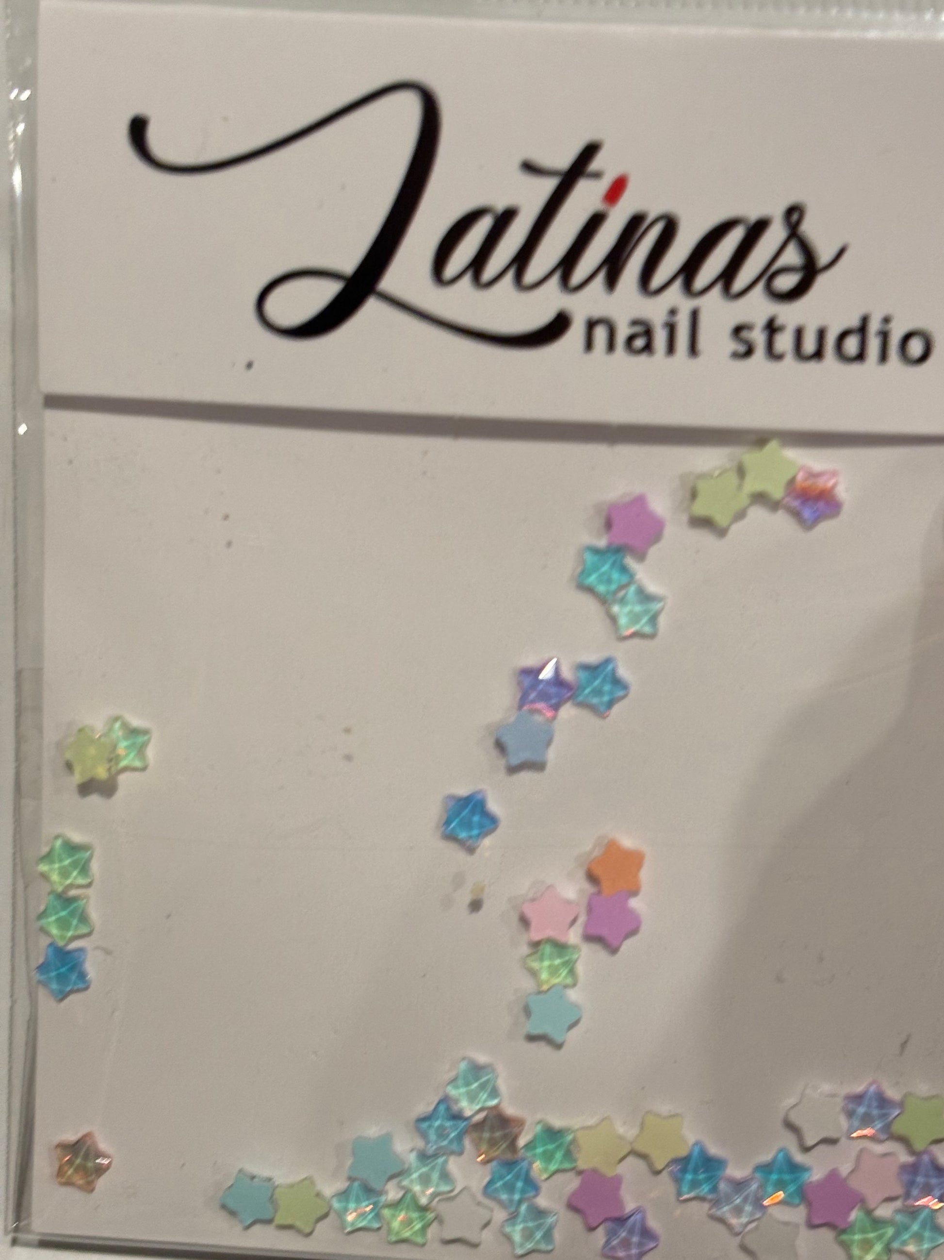 Latinas Nail Studio small Star Crystals light colors Mix  image 1