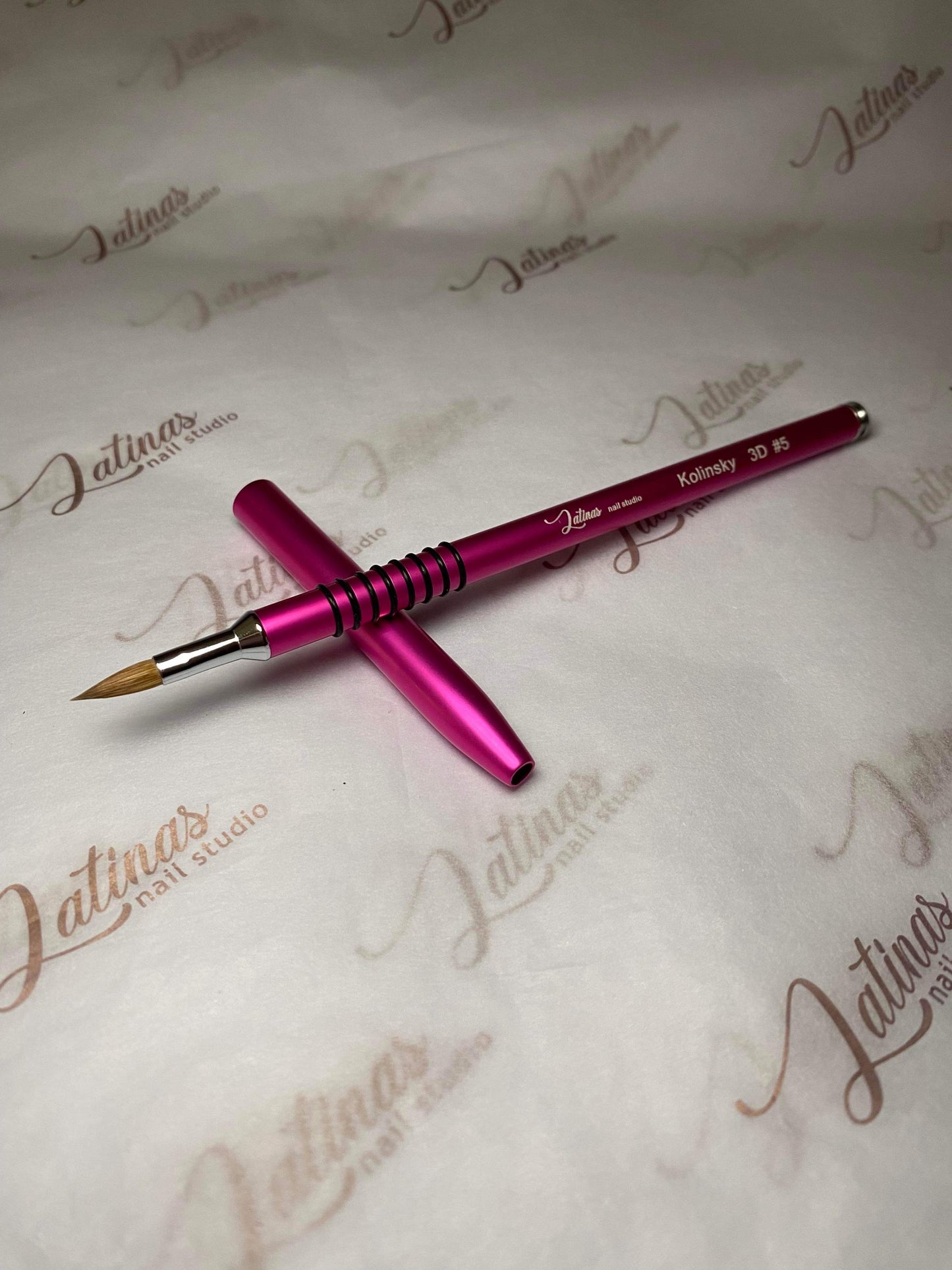 Latinas Nail Studio RoseGold Kolinsky #5 3D Art Brush image 2