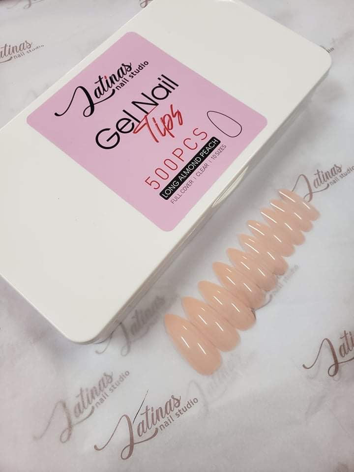 Latinas Nail Studio Gel tips Press on Coffin and Almond both boxes image 6