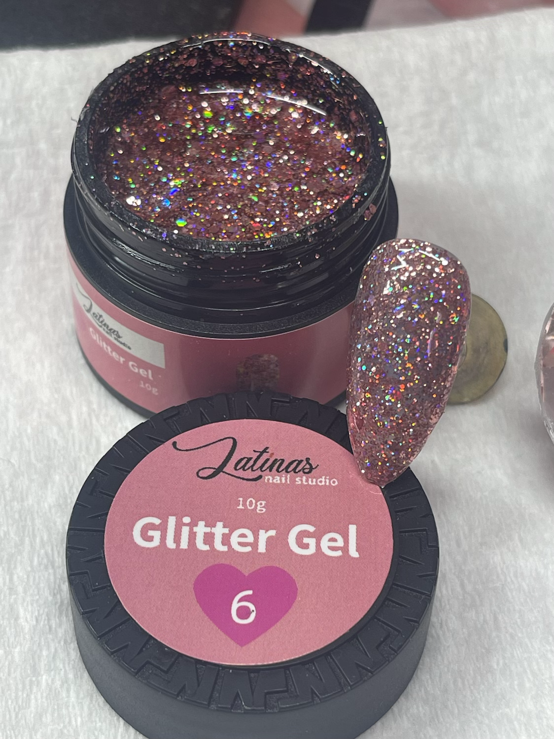 Latinas Nail Studio Rose Gold Glitter gel #6 10gr image 3