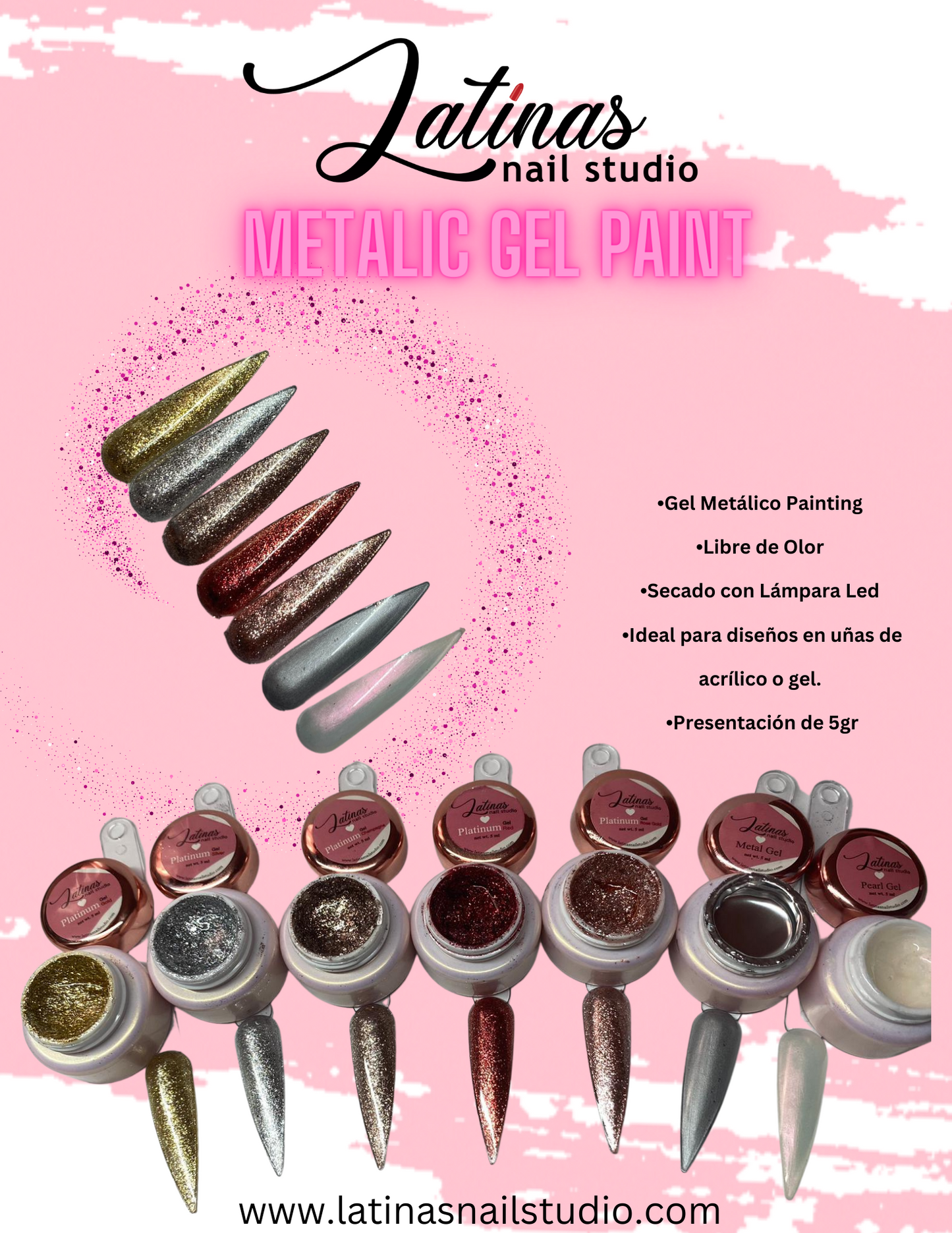 Latinas Nail Studio Platinum Gels 7pcs image 1