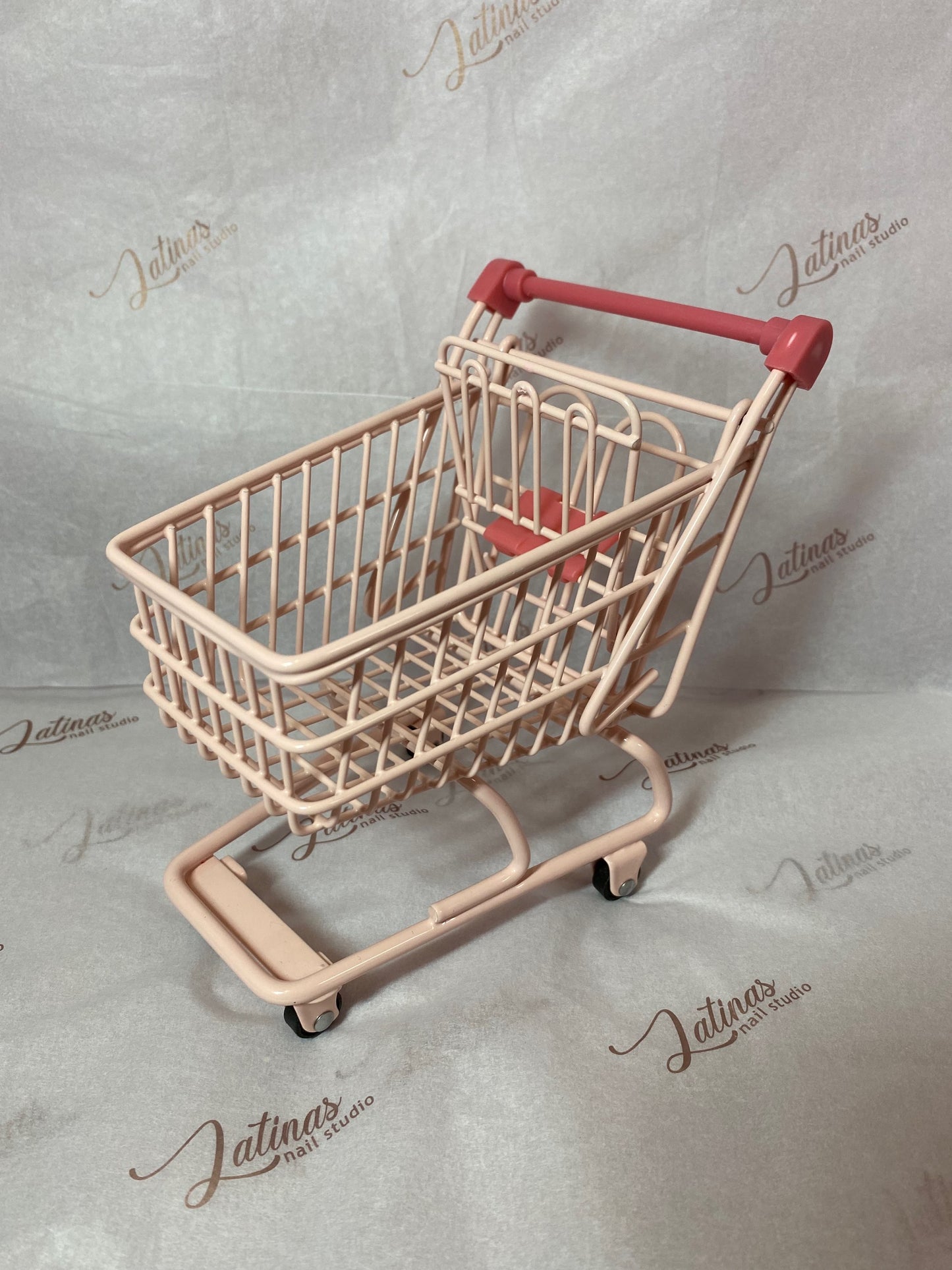 Light Pink Mini Shopping Cart image 0