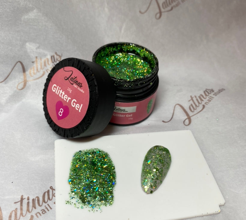 Latinas Nail Studio Glitter Gel Green No. 8 image 0