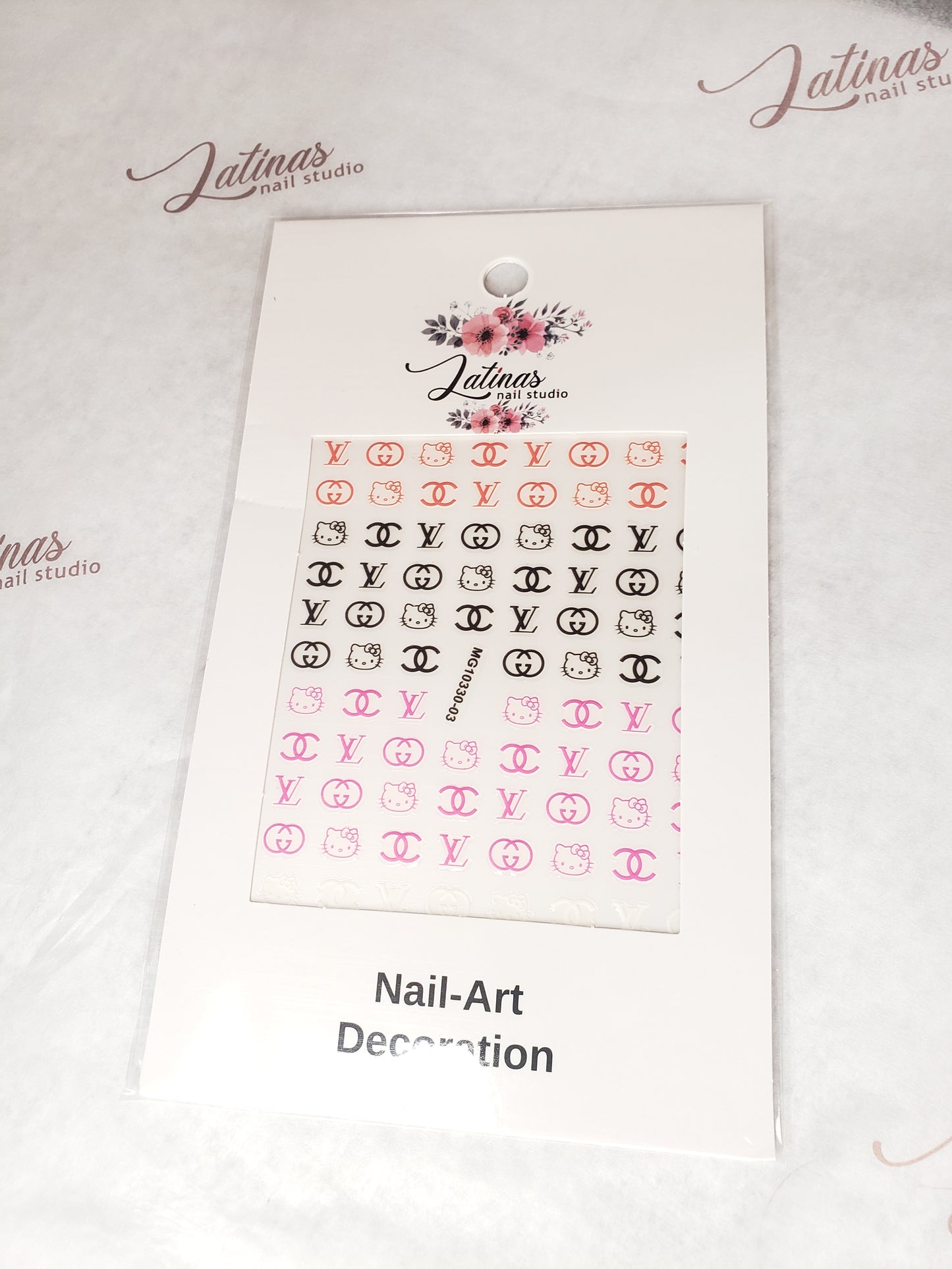 Latinas Nail Studio Nail Art Sticker HK LV CC 03 image 0