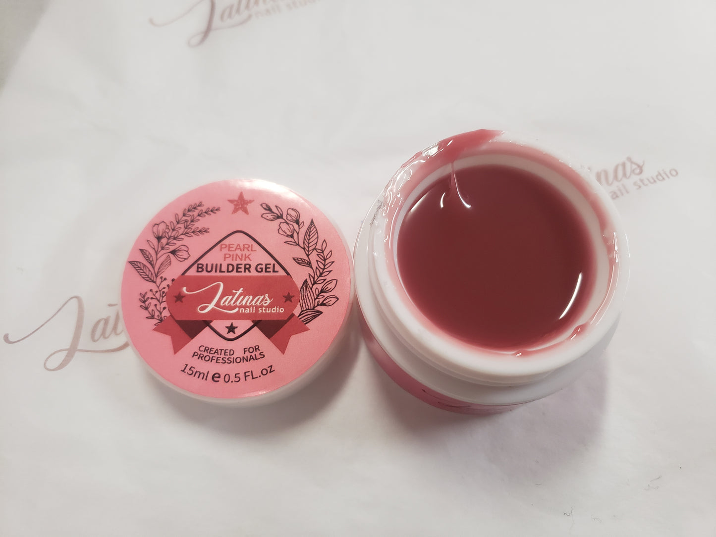 Latinas Nail Studio Builder Gel Pearl Pink .5oz image 1