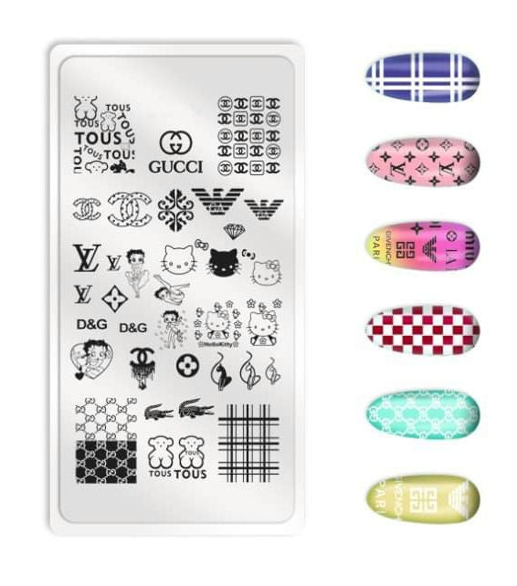 Nail Art Stamping Plate Brand LV HK image 0