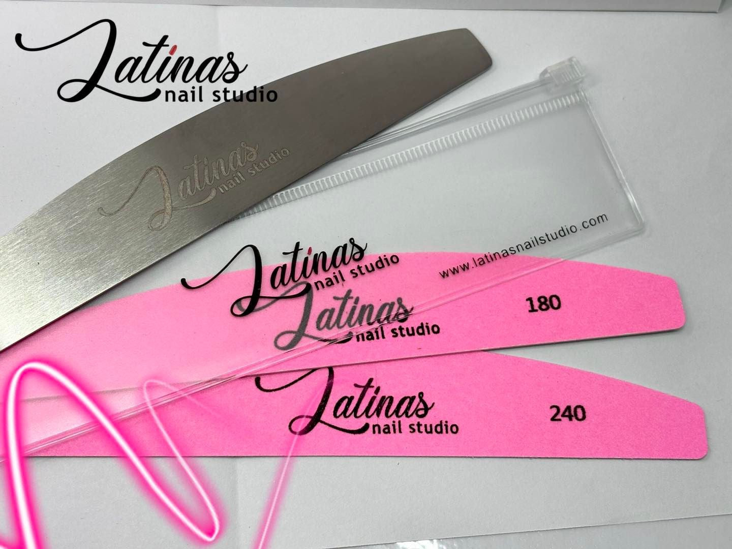 Latinas Nail Studio Metal file with 6pz 180 and 240 image 0