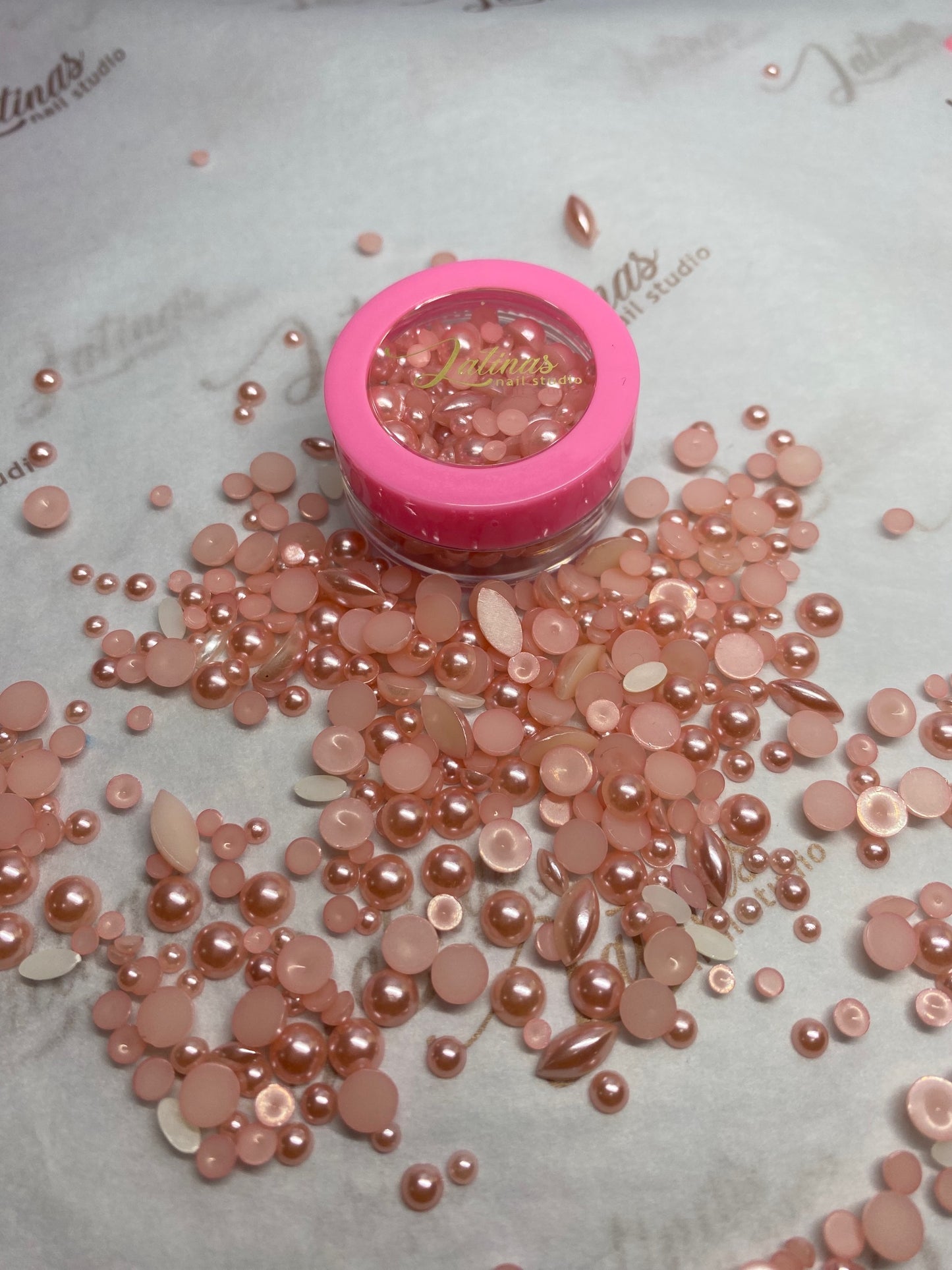 Latinas Nail Studio Light Pink Pearl Decor Mix image 0