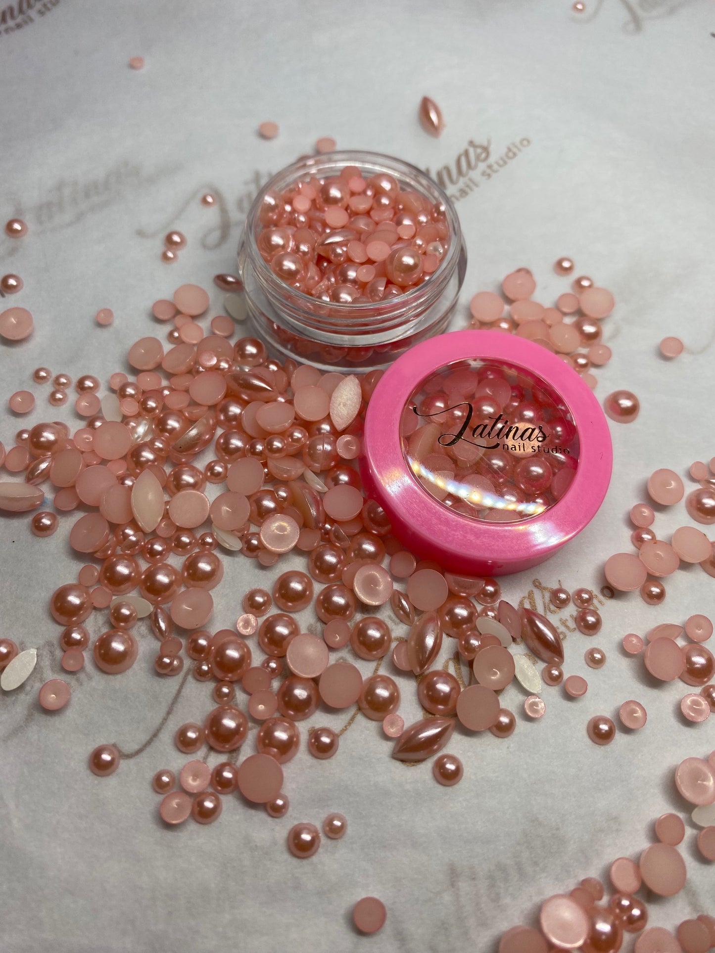 Latinas Nail Studio Light Pink Pearl Decor Mix image 1