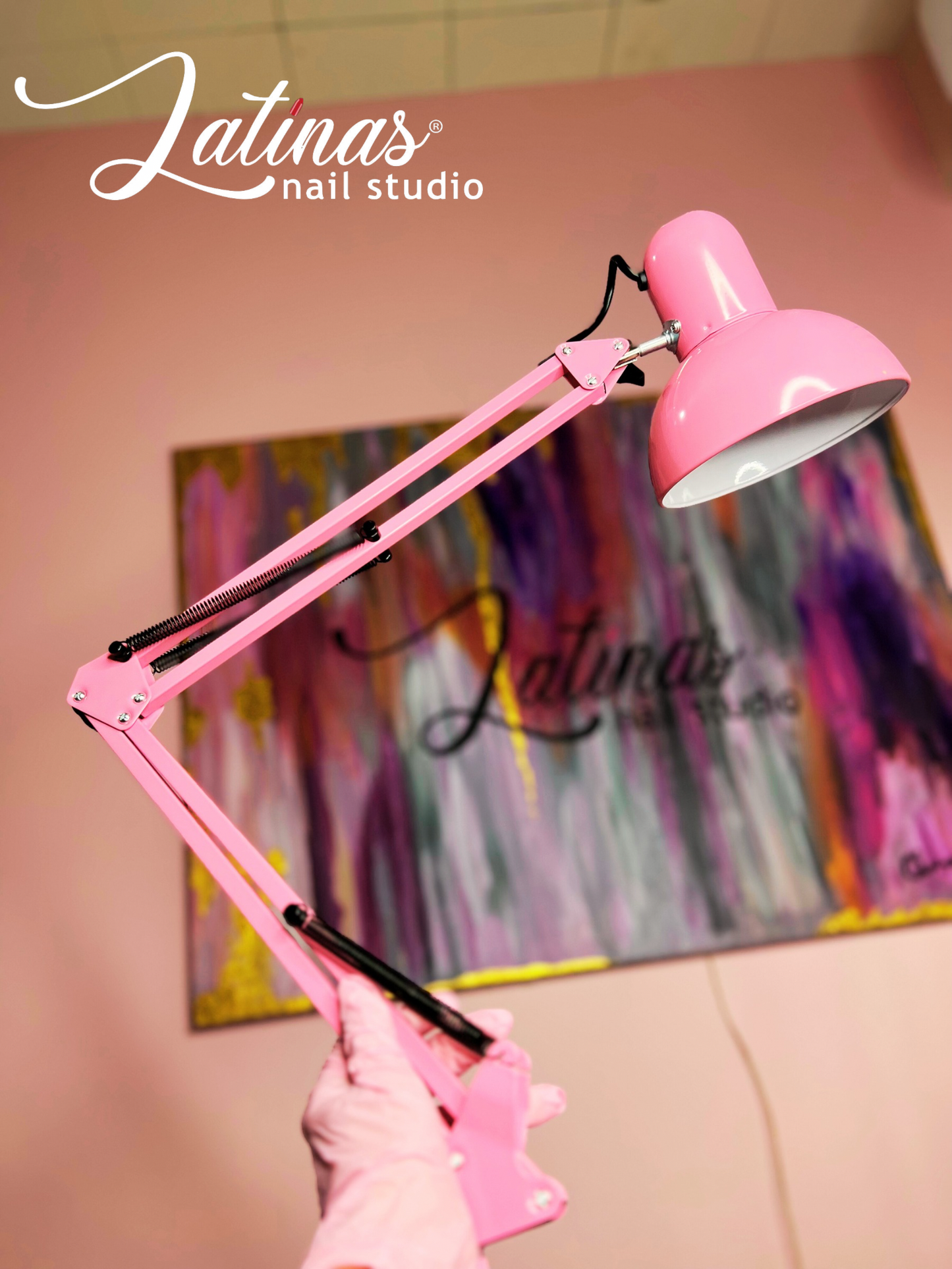 Latinas Nail Studio Pink Desk Lamp Large image 0