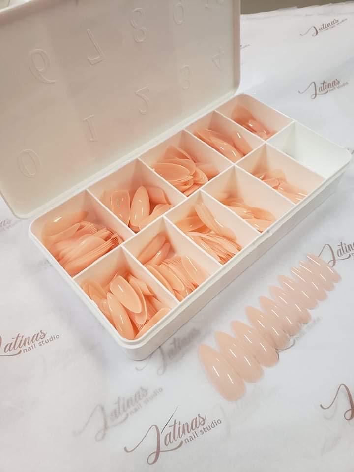 Latinas Nail Studio Gel Tips Press on Almond Shape Peach image 3