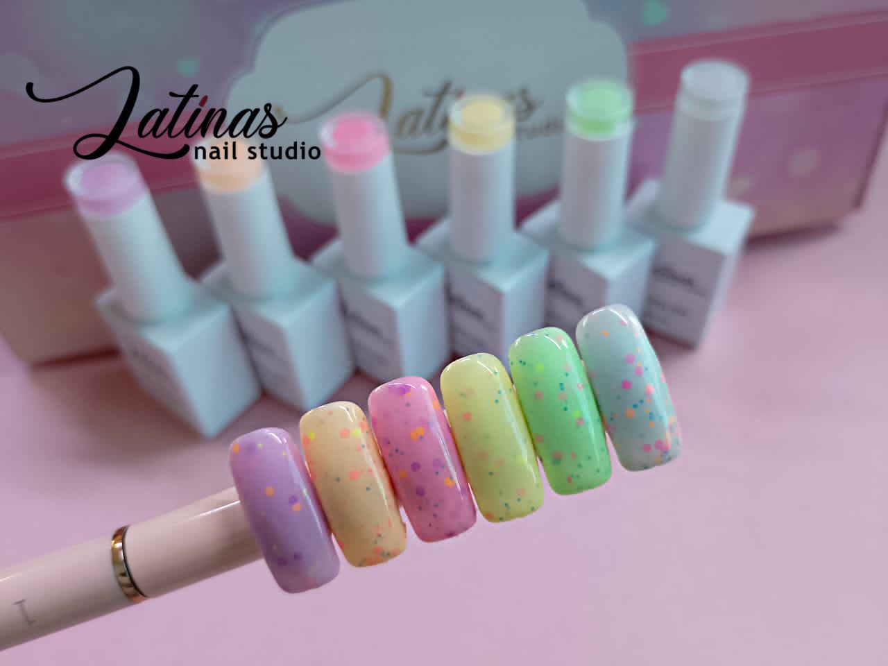 Neon dots Gel Polish Set 6pz Boundle image 0