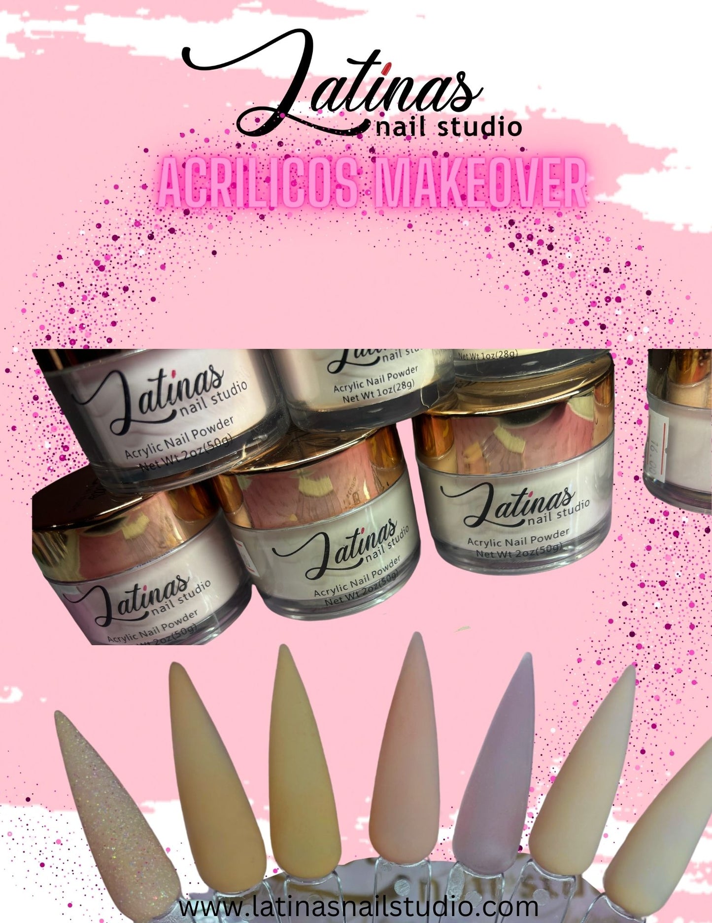 Latinas 1oz Nail Acrylic Powders Nude Color image 1