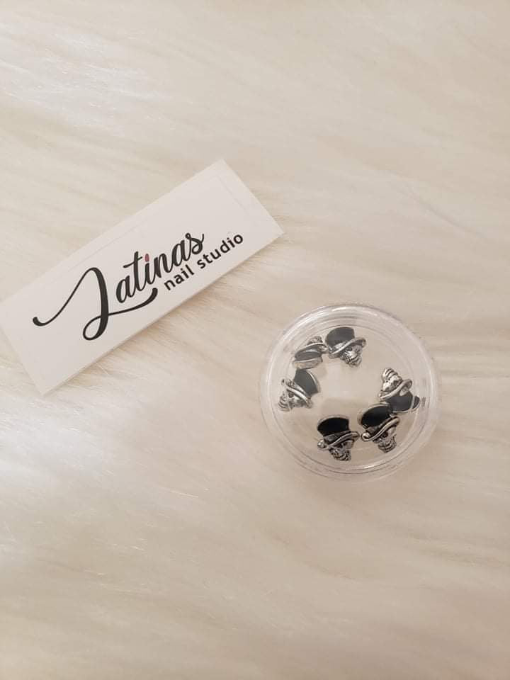 Halloween Silver Skulls decoration 6pz image 0