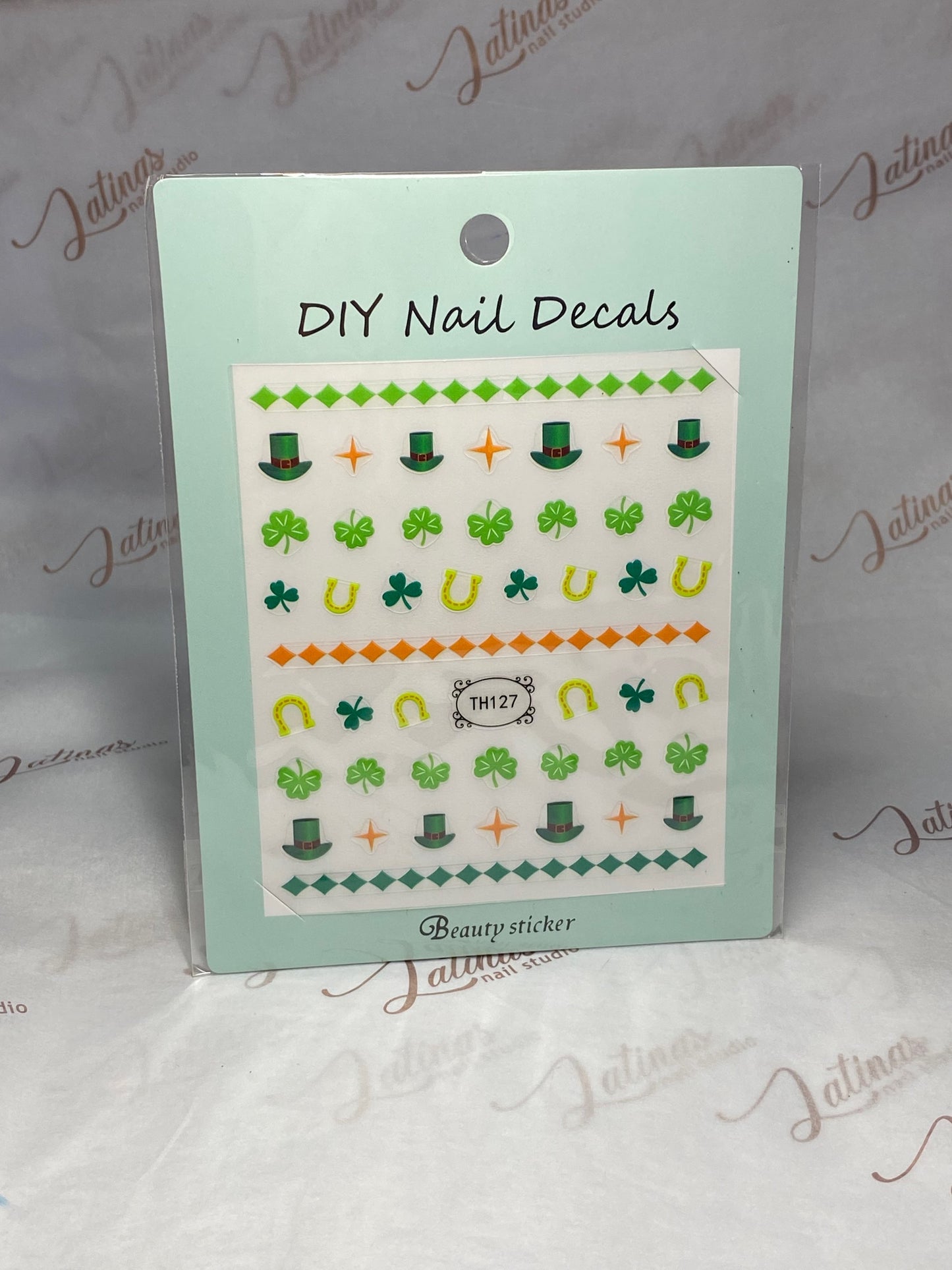St Patrick Four Leaf Clover Nail Sticker 127 image 0