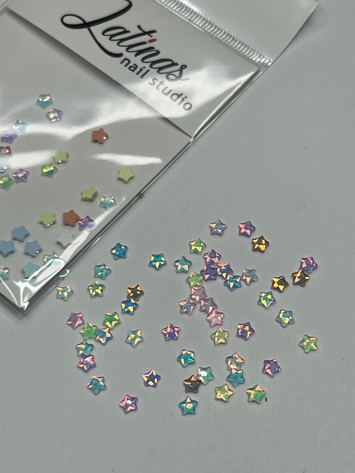 Latinas Nail Studio small Star Crystals light colors Mix  image 0