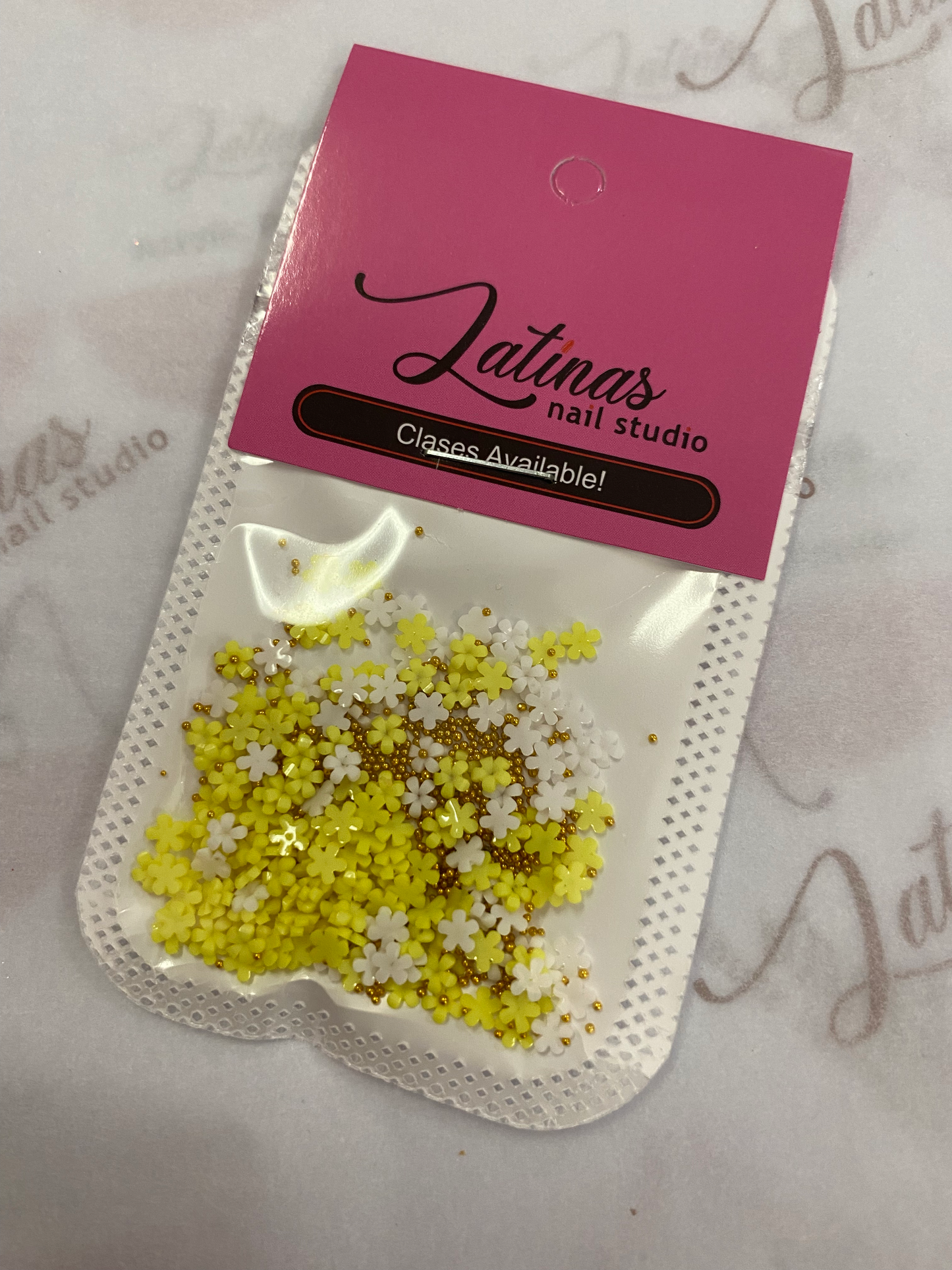 Yellow White Mini 3D Flower Decal image 0