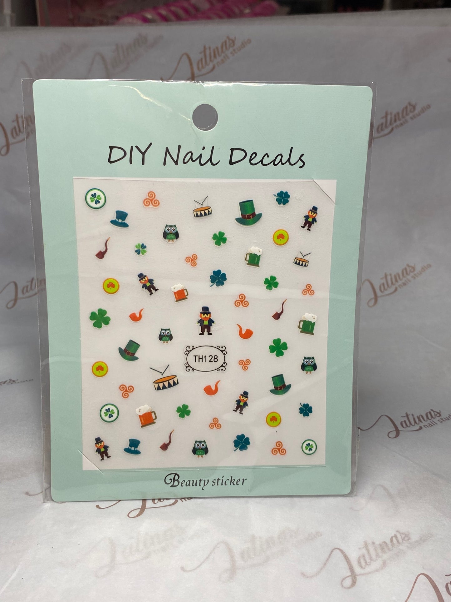 St Patrick Four Leaf Clover Nail Sticker 128 image 0