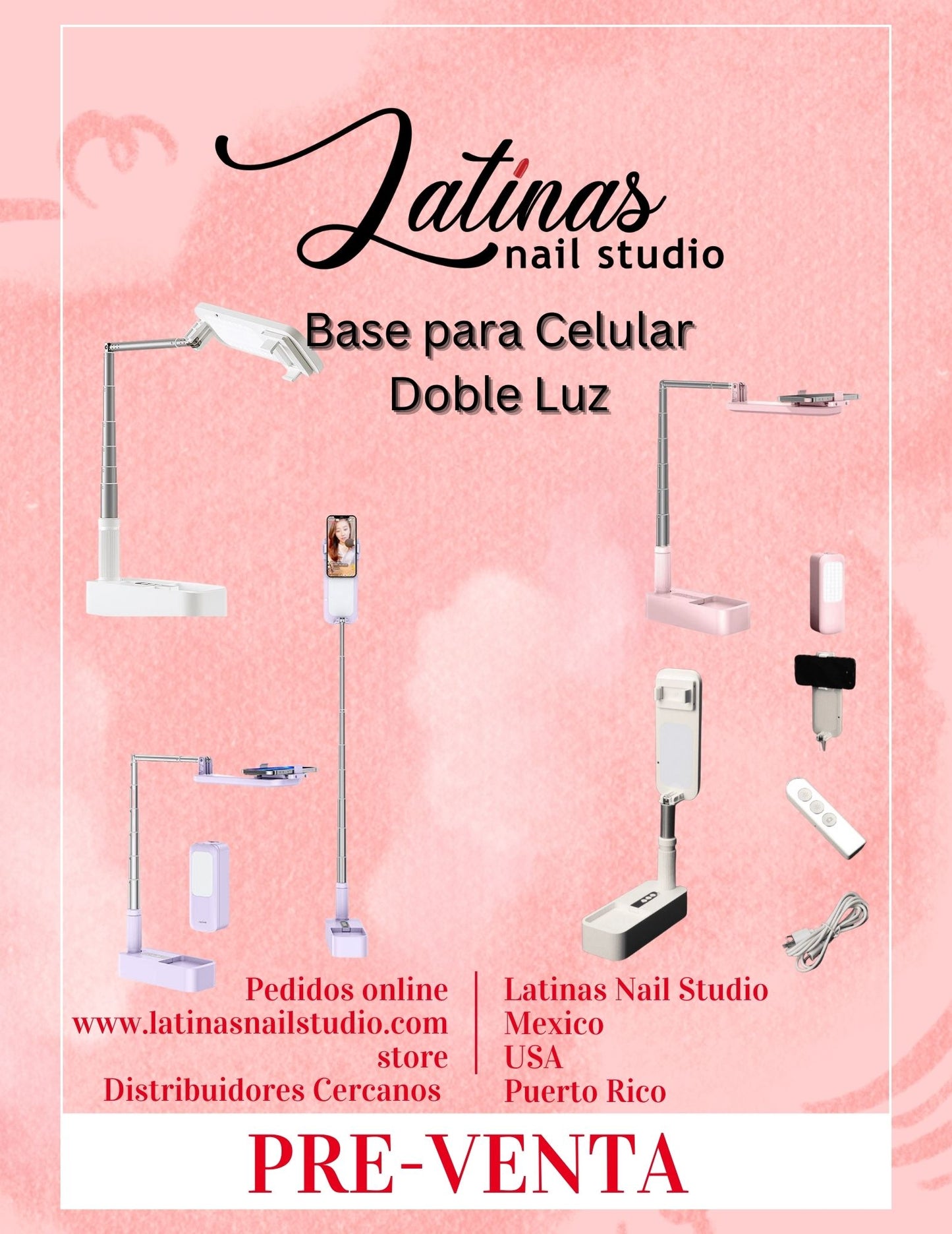 Latinas Nail Studio Cellphone Base Pink image 0