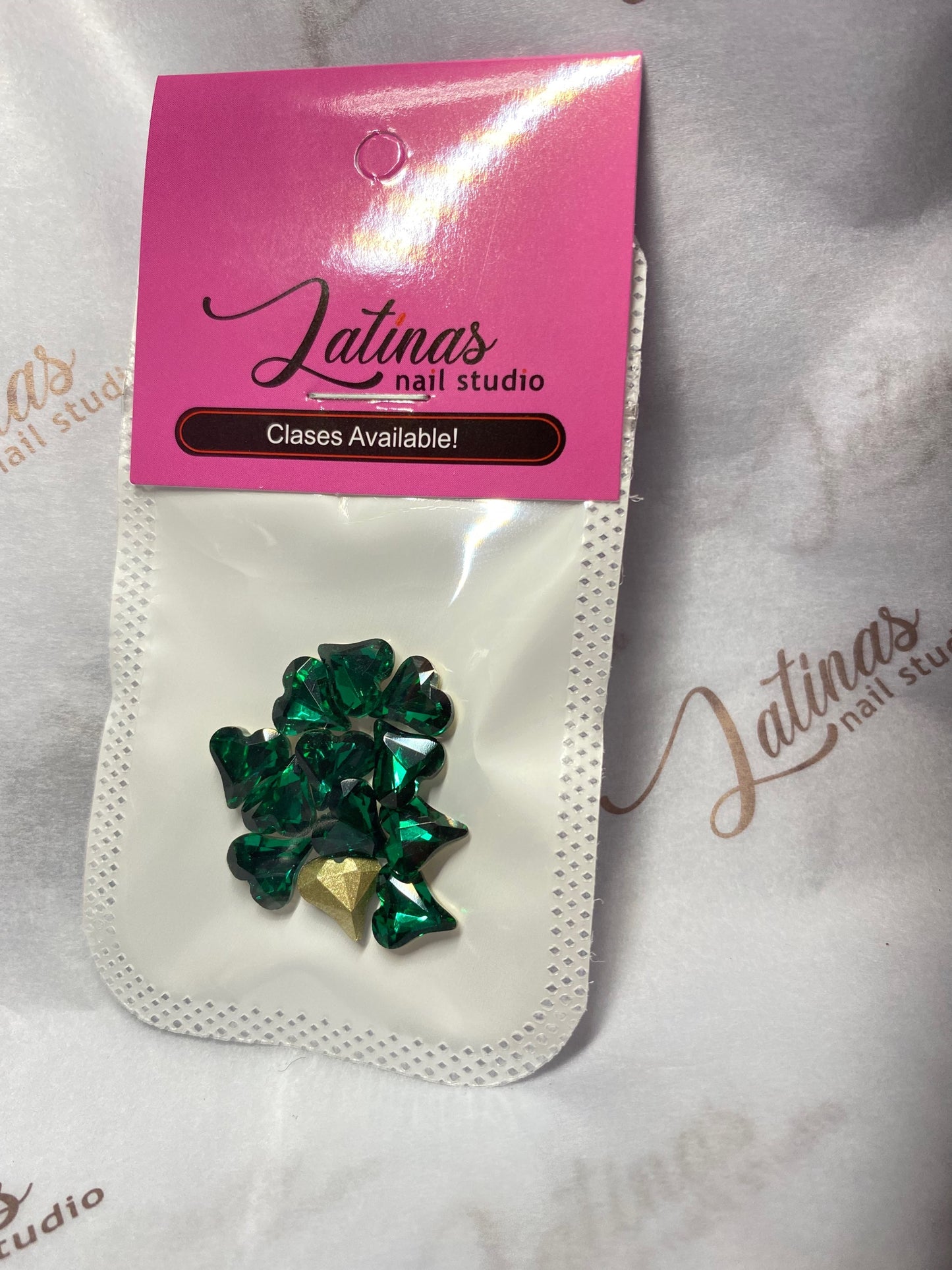 Corazones Emerald Green 12pcs image 1