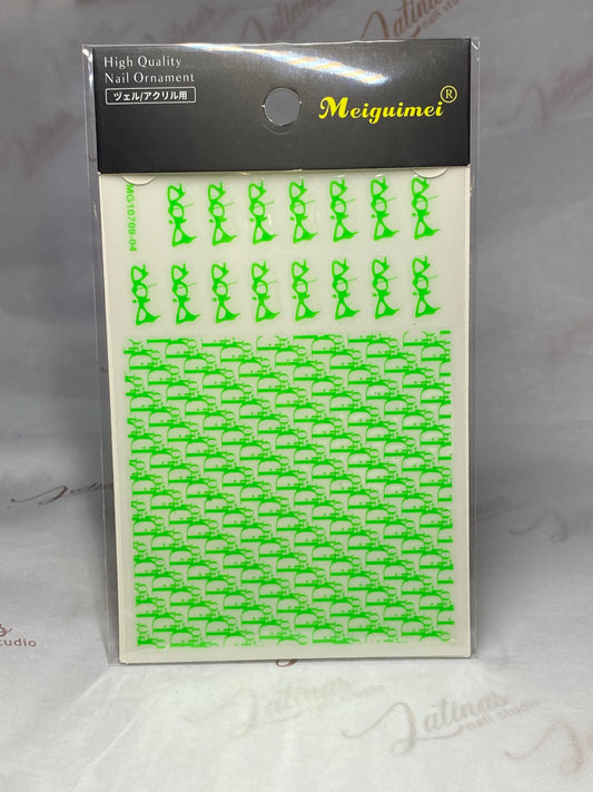 Green Dior Inspired Nail Sticker  image 0